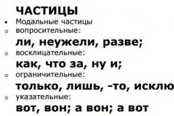 Какие существуют частицы в русском языке
